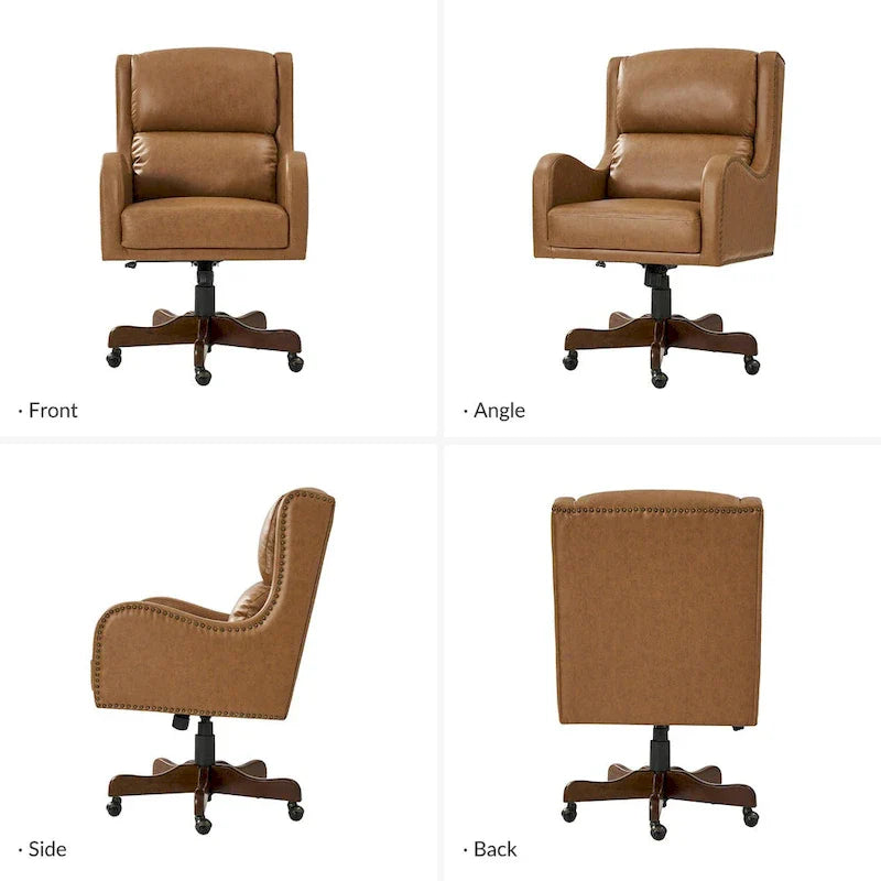 HULALA HOME Pete Adjustable Height Faux Leather Swivel Executive Chair with Tilt Mechanism - image 18