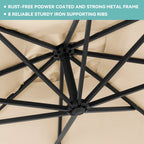 JUSTLET 10ft Heavy Duty Patio Hanging Offset Cantilever Patio Umbrella W/ 4-Piece Base Included Included, Beige - image 11
