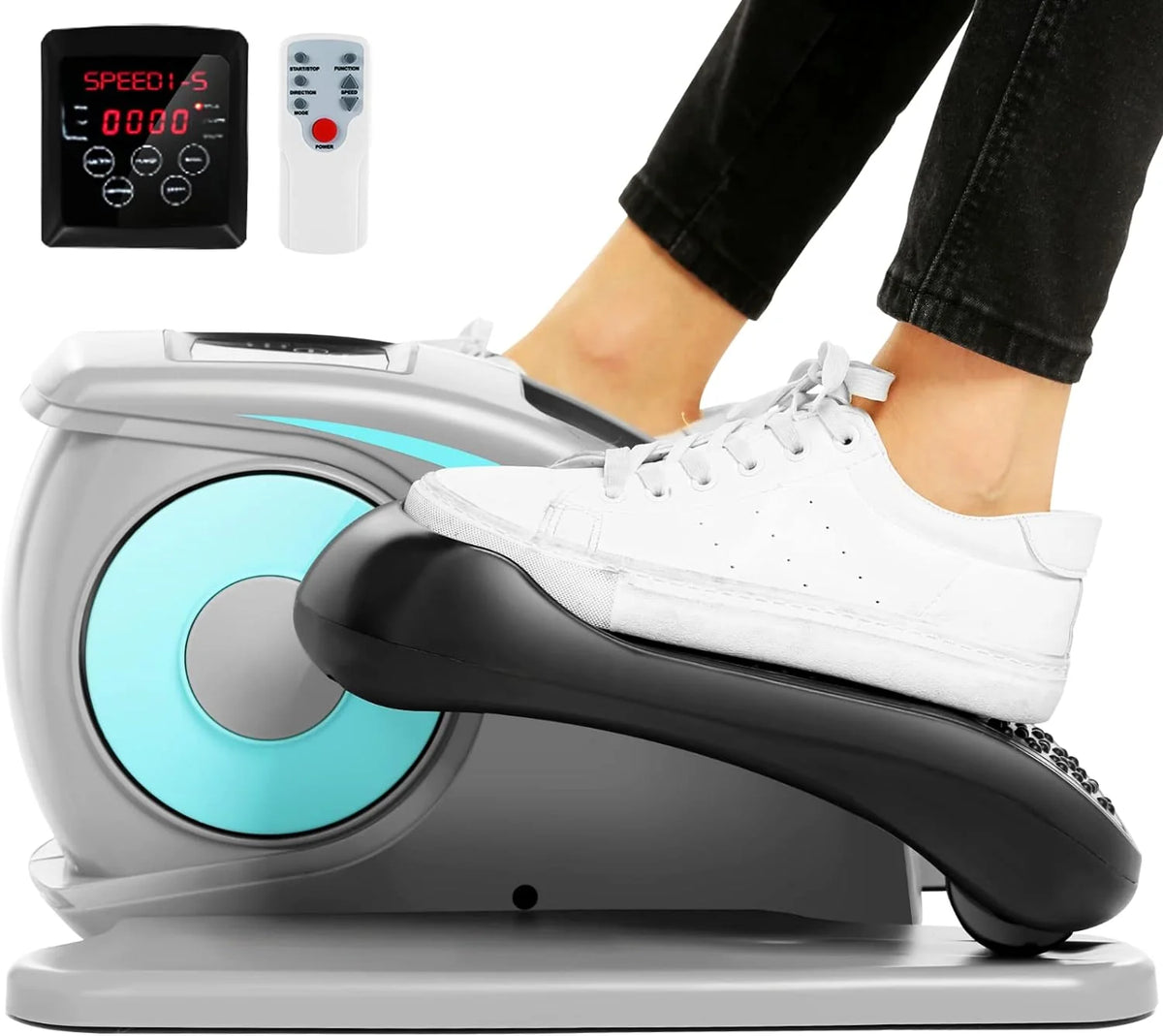 Under Desk Elliptical, Electric Ellipse Leg Exerciser While Sitting for Seniors Adults, Quiet Portable Motorized Seated Foot Pedal Exerciser with Remote Control for Home Office Use - image 4