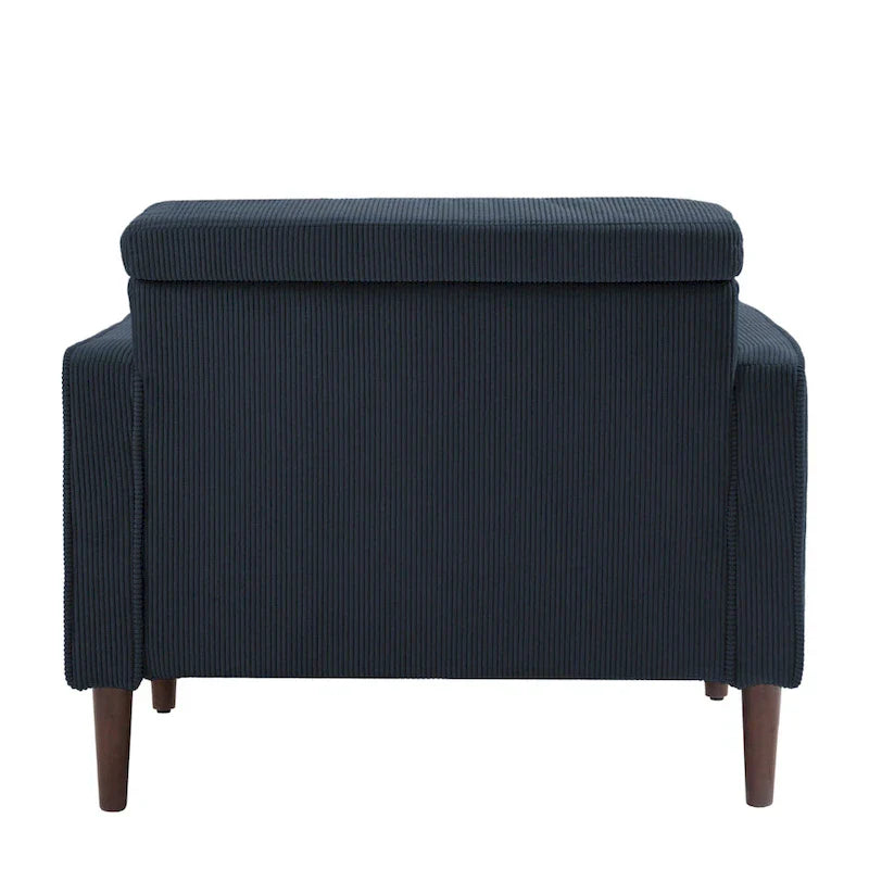 Set of 2 Modern Wide Armchairs in Corduroy - Accent Chairs - image 32