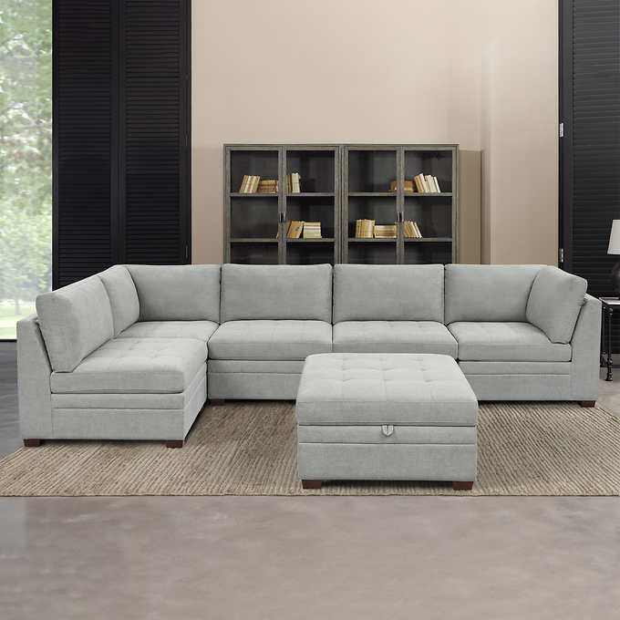Thomasville Tisdale Fabric Sectional with Storage Ottoman - image 2