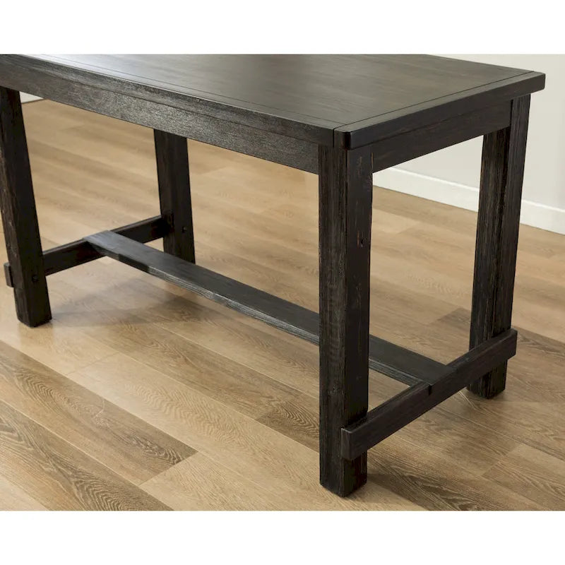Roundhill Furniture Leviton 5-Piece Counter Height Dining Set in Antique Black Wood Finish - image 7