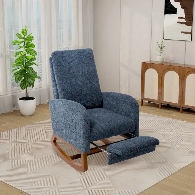 Ergonomic High Back Rocking Chair with Adjustable Footrest - image 7