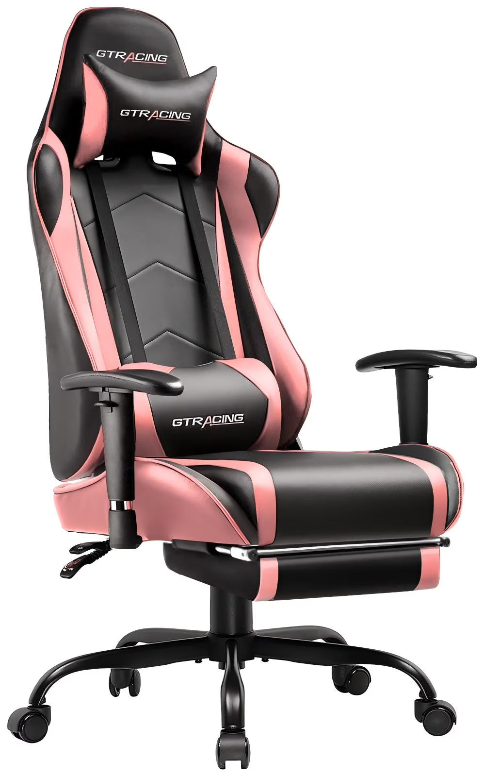 GTRACING Gaming Chair, Ergonomic Office Desk Chair with Lumbar Support, PU Leather, Footrest & Adjustable Headrest, Red - image 6