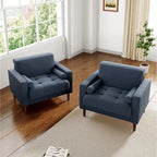 Set of 2 Modern Wide Armchairs in Corduroy - Accent Chairs - image 28