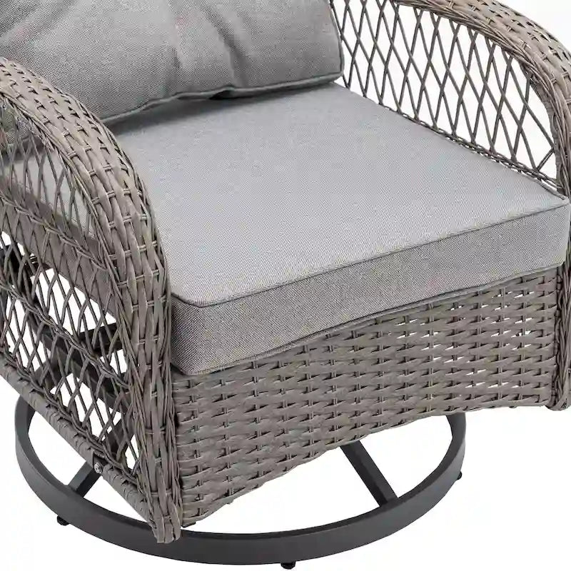 3 Pieces Outdoor Swivel Rocker Patio Chairs, 360 Degree Rocking Patio Conversation Set - image 19