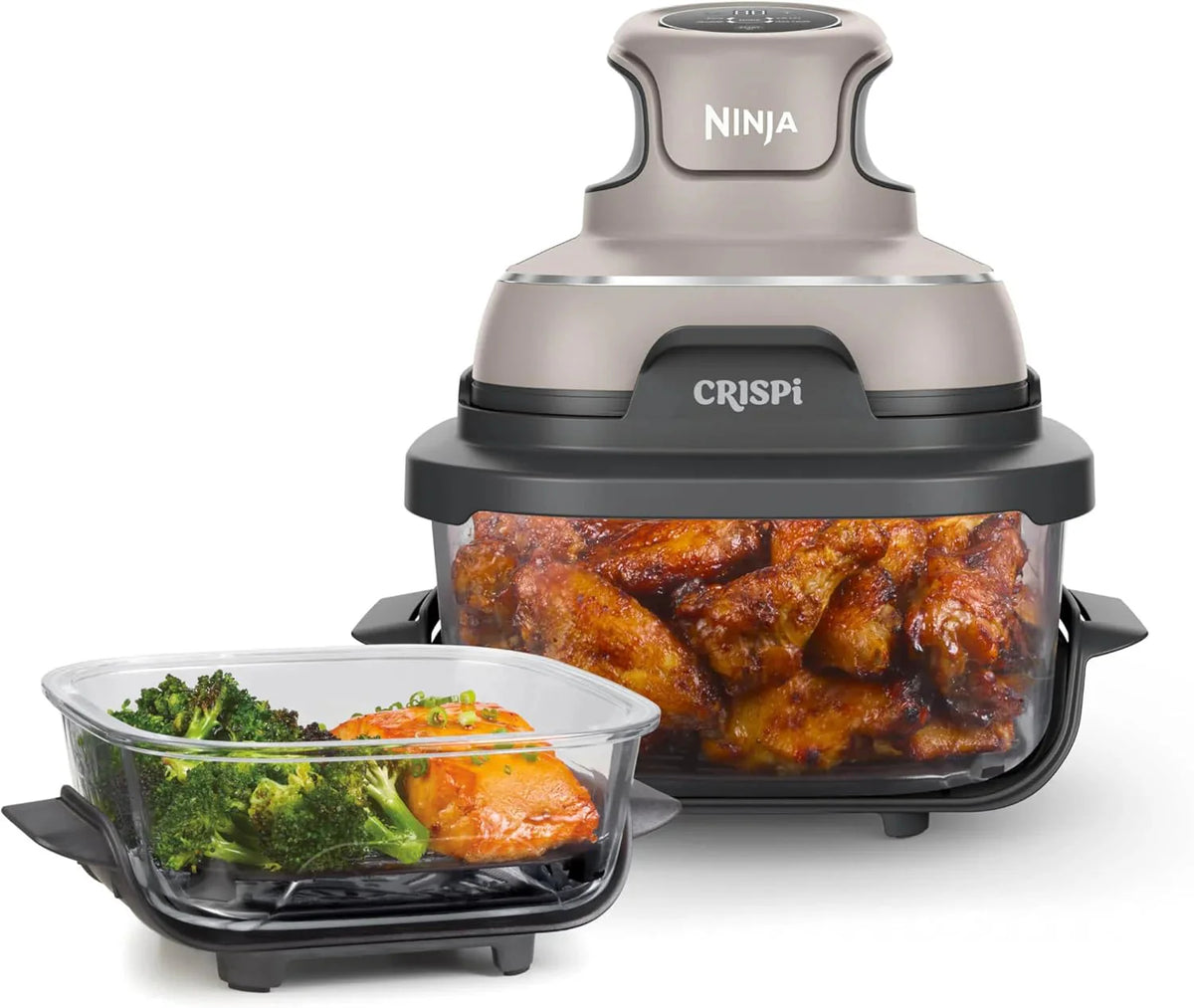 Ninja Crispi 4-in-1 Portable Glass Air Fryer Cooking System, 1500W, 4QT & 6-Cup TempWare Glass Containers with Storage Lids, Microwave, Freezer & Dishwasher Safe - image 3
