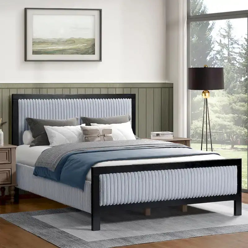 Christopher Knight Home Upholstered Platform Bed with Soft Headboard - King/Queen Size - image 1