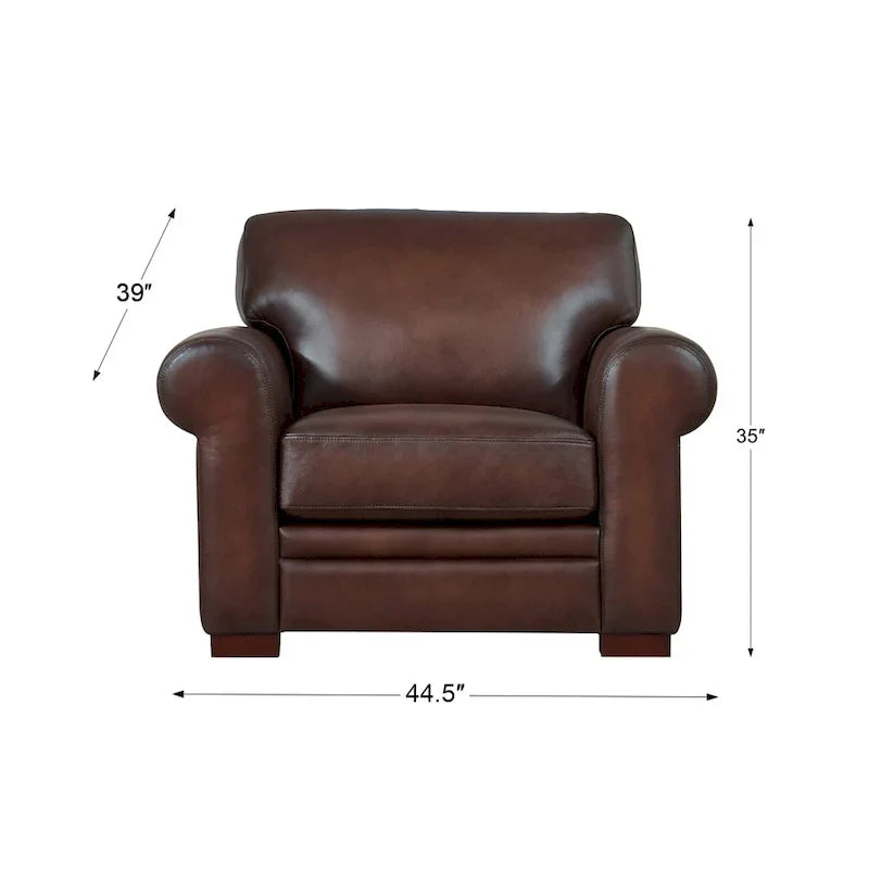 Hydeline Brookfield Premium Top Grain Leather Sofa and Chair Set - image 13