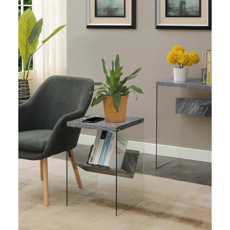 SoHo Glass End Table with Shelf by Convenience Concepts - image 5