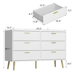 Elegant 6-Drawer Double Dresser with Gold Accents for Stylish Bedroom Storage - image 17