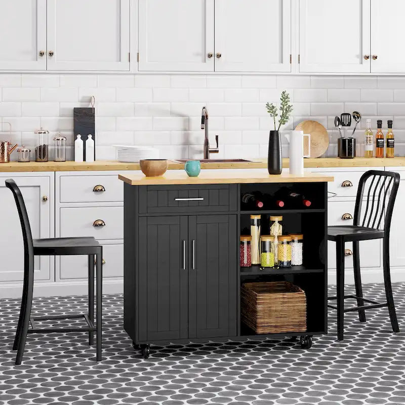 Futzca Kitchen Island Cart with Storage Cabinet and Drawers - Not Applicable - image 11