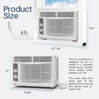 5000 BTU Window Air Conditioner Easy Cool - Capable of Cooling up to 150 Sq Ft. 2 Fan Speeds, 4 - Way Air Direction - image 6