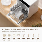 Portable Countertop Dishwashers, Compact Dishwashers with 5 L Built-in Water Tank & Inlet Hose, 5 Washing Programs, Baby Care, Air-Dry Function and LED Light for Small Apartments - image 8