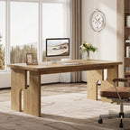 63-Inch Farmhouse Executive Desk with Unique Legs - Industrial Style Office Furniture for Home - image 8