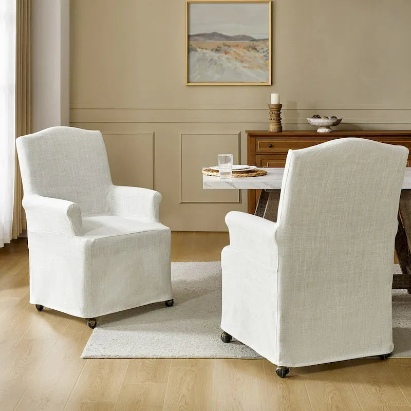 Set of 2 Alethea Upholstered Dining Chairs with Slipcovers and Solid Wood Legs by HULALA HOME - image 21
