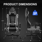 GTRACING Gaming Chair, Ergonomic Office Desk Chair with Lumbar Support, PU Leather, Footrest & Adjustable Headrest, Red - image 69