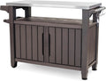 Keter Outdoor Rolling Table Cart for Food Prep, Storage, Bar & Grill, Dark Brown - image 2