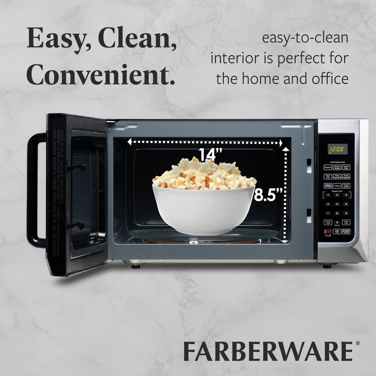 Farberware FMGZ09BKA 0.9 Cu. Ft. Microwave Oven, 900W, Digital Control, LED Display, 6 Cooking Presets, Black - image 19