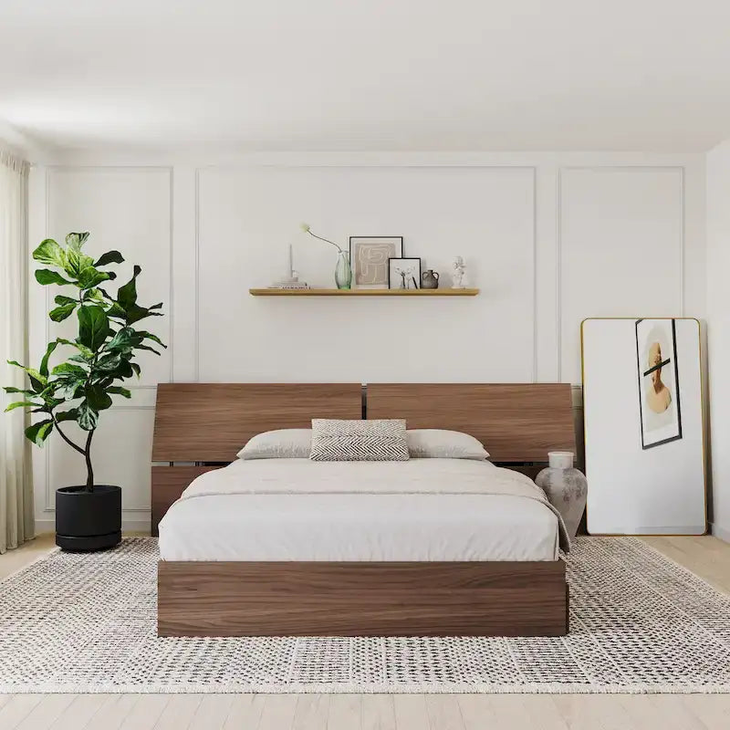 Walnut Nexera Storage Bed with Integrated Headboard - image 6