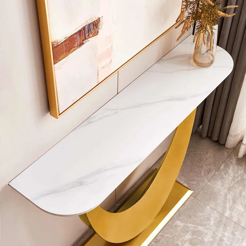 Contemporary Console Table with Elegant Design, Metal Frame, and Adjustable Foot Pads for Entryway - image 13