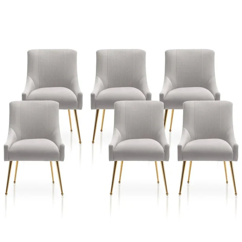 SEYNAR Set of 6 Modern Glam Boucle Velvet Dining or Vanity Chairs with Rear Handle - image 33