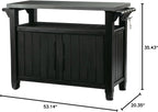 Keter Outdoor Rolling Table Cart for Food Prep, Storage, Bar & Grill, Dark Brown - image 5
