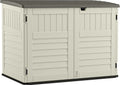 Suncast BMS4700 Resin Storage Shed, Off-White/Gray, 70.5′′W x 44.25′′D x 52′′H, Double Door, UV Resistant - image 1
