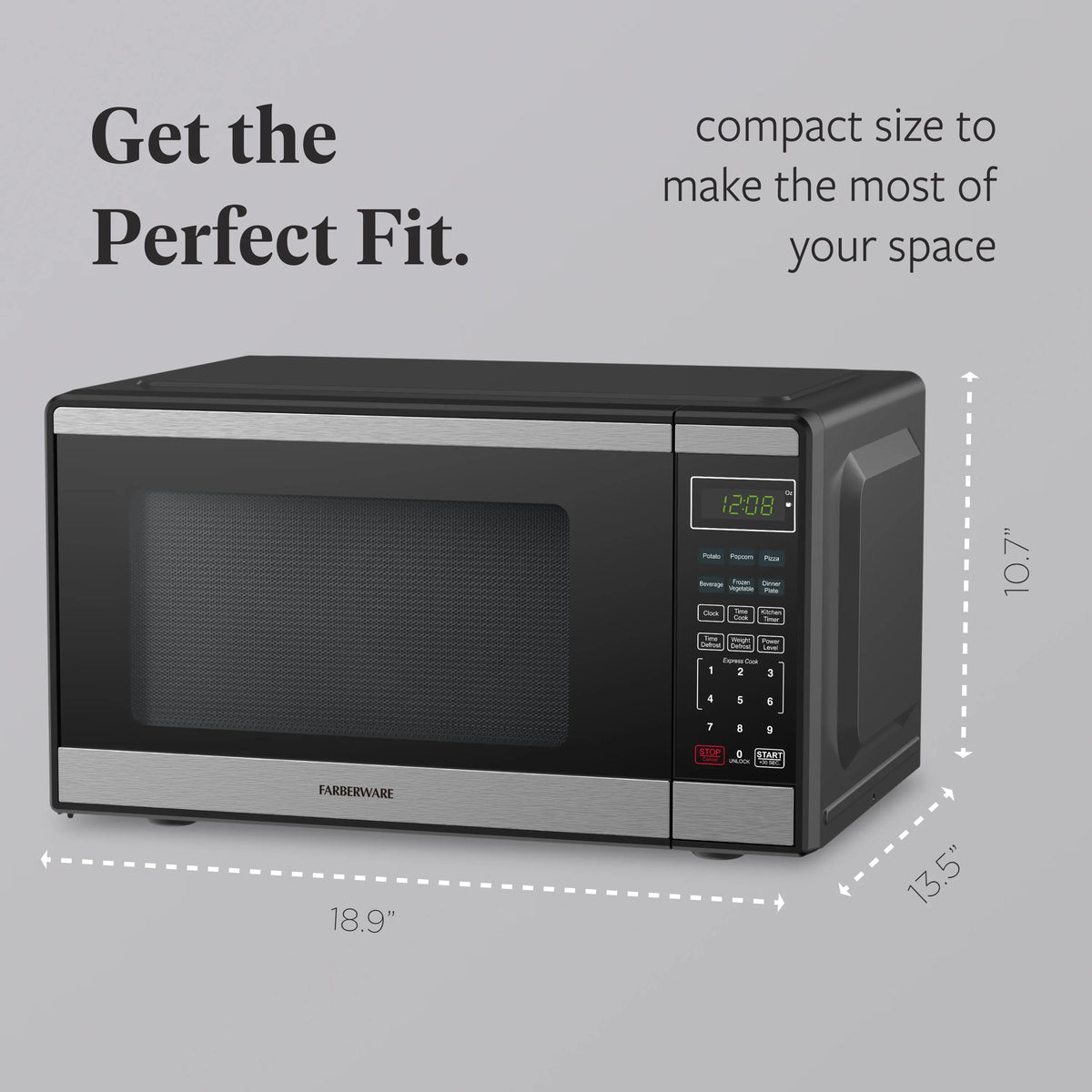 Farberware FMGZ09BKA 0.9 Cu. Ft. Microwave Oven, 900W, Digital Control, LED Display, 6 Cooking Presets, Black - image 47