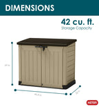 Keter Store It Out MAX Horizontal Durable Resin Outdoor Storage Shed With Heavy Duty Floor and Locking Latch and Double Doors, Beige - image 6