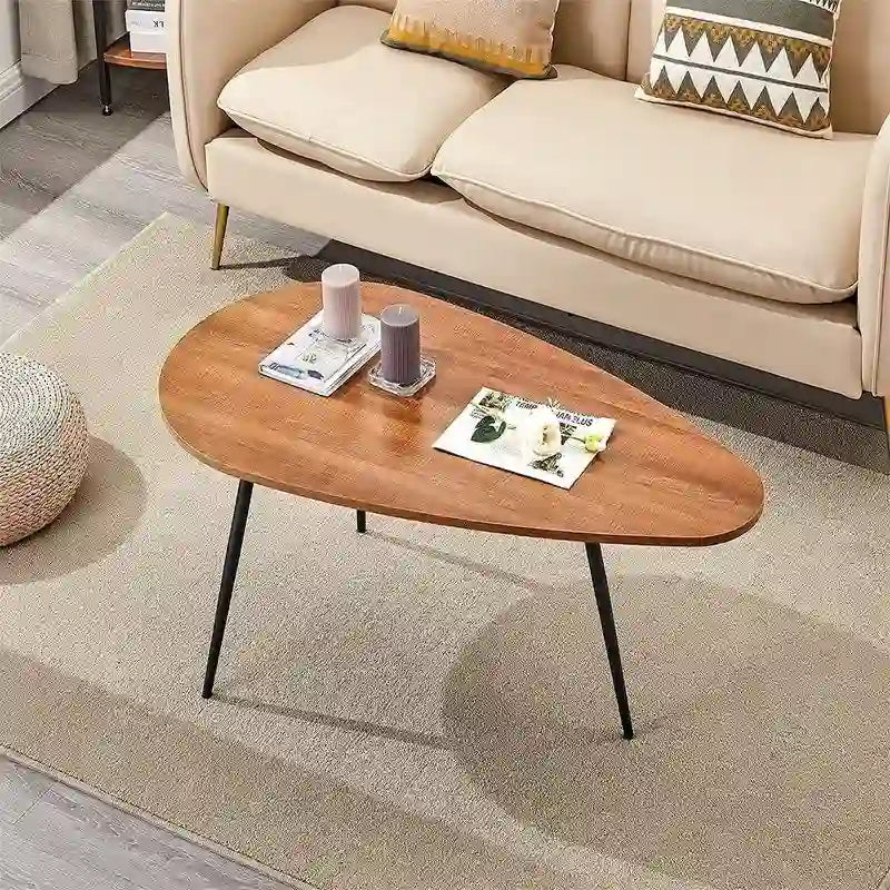 Unique Oval Coffee Table for Small Spaces - Dimensions: 22.2D x 42.5W x 17.1H - image 5