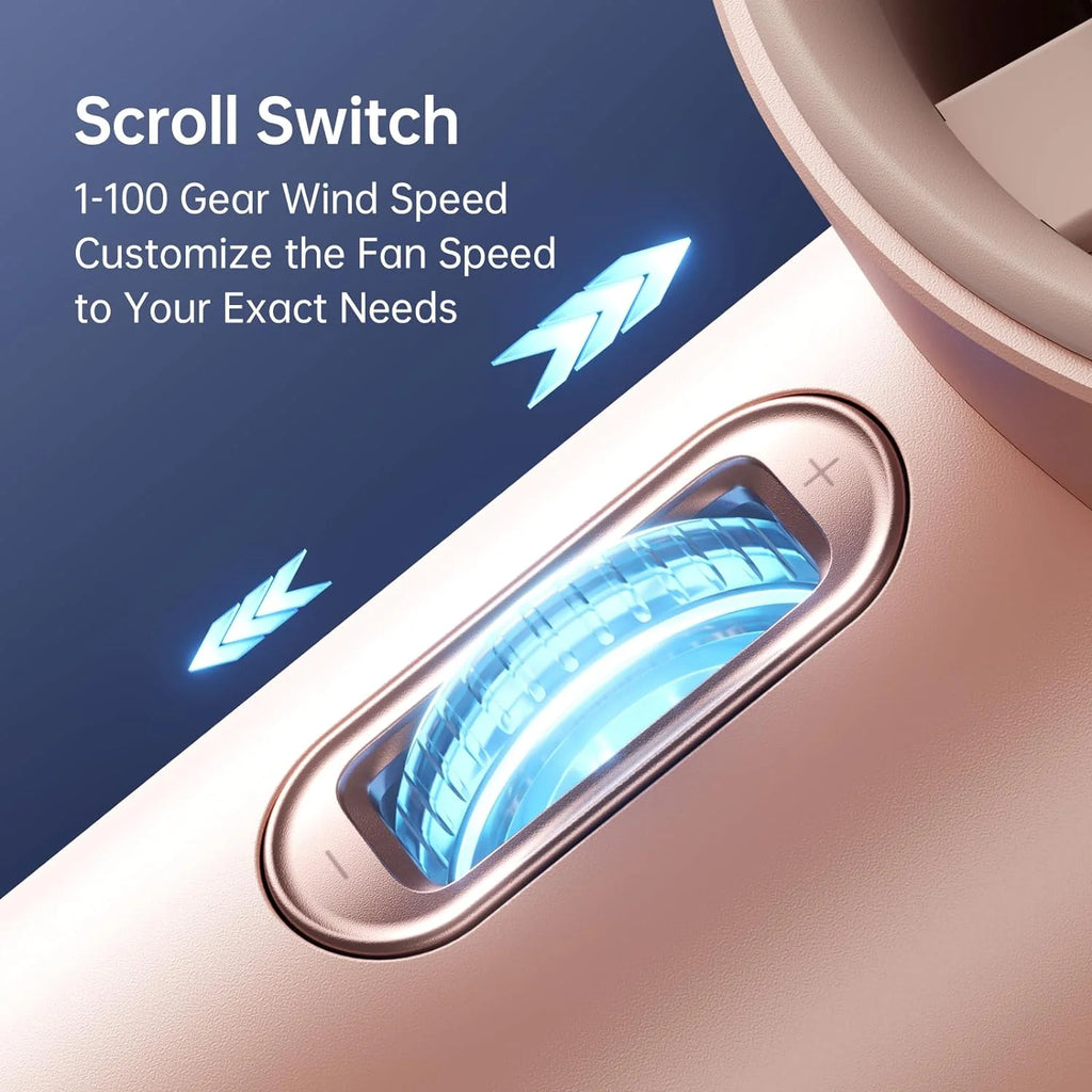 Portable Handheld Fan,Speed(1-100) Adjustable Turbo Mini Fan,5000mAh Battery Rechargeable Personal Fan with Metal Body,Digital Display,Gifts for Women Men Travel/Camping/Outdoor-Grey - image 30
