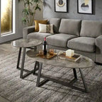iNSPIRE Q Modern Jurmala Glossy Sintered Stone Tables with Grey Metal Base - image 22