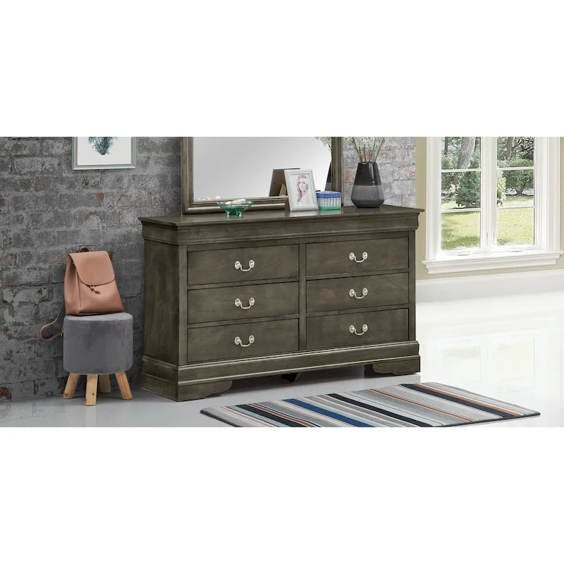 Louis Philippe 6-Drawer Dresser for Bedroom - image 3