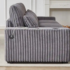 126W Large L-Shaped Corduroy Sofa with USB Charging Port - image 30