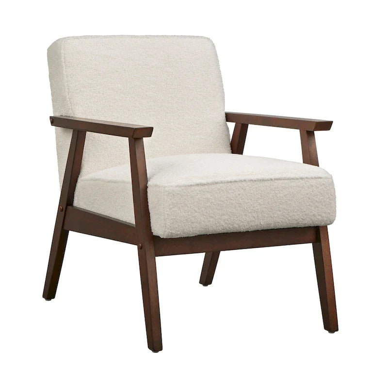 Mid Century Accent Lounge Chair with Cushioned Seat and Wooden Frame - image 12