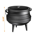 Bruntmor Pre - Seasoned Cast Iron Cauldron - Bruntmor African Potjie Pot with Lid - 3 Legs for Even Heat Distribution - Camping Dutch Oven Cookware for Over - the - Fire Cooking - 10 Quarts, X - Large - image 5