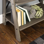 Walker Edison Solid Wood 4-Shelf Ladder Bookshelf, Brown - image 20