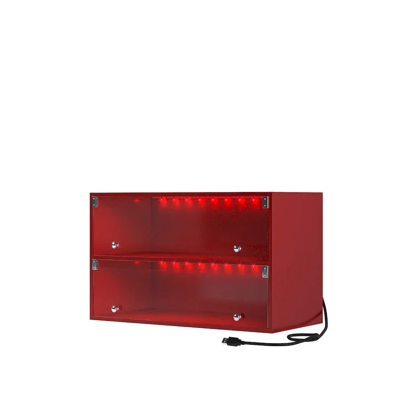 LED-Illuminated Glass Door Shoe Storage Cabinet for Sneakers - image 2