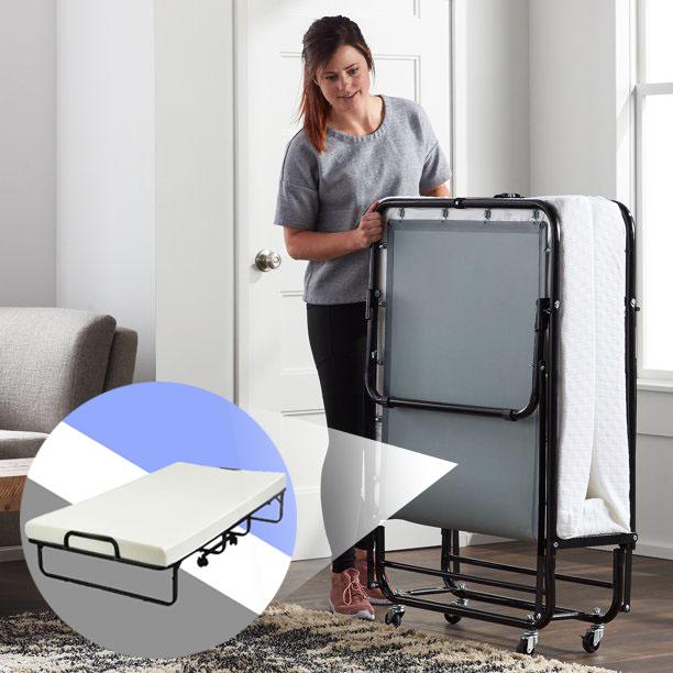 BEST Heavy Duty 640LBS Rollaway Folding Bed With Memory Foam Mattress - image 1