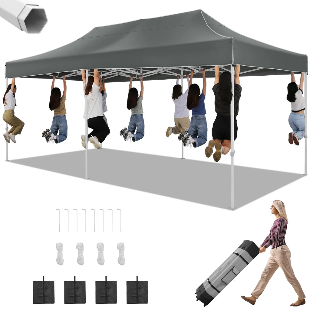HOTEEL 10x15 Heavy Duty Canopy Tent ,Pop up Canopy for Parties Wedding,Commercial Easy up Gazebo with Roller Bag,UV 50+ &,White - image 42