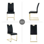 4-Piece Modern Faux Leather Dining Chair Set with Gold Metal Legs and Padded Seats - image 17