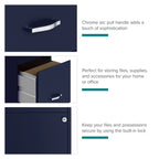 Space Solutions 18" Deep 3 Drawer Smart Letter Width Vertical File Cabinet, Navy - image 2