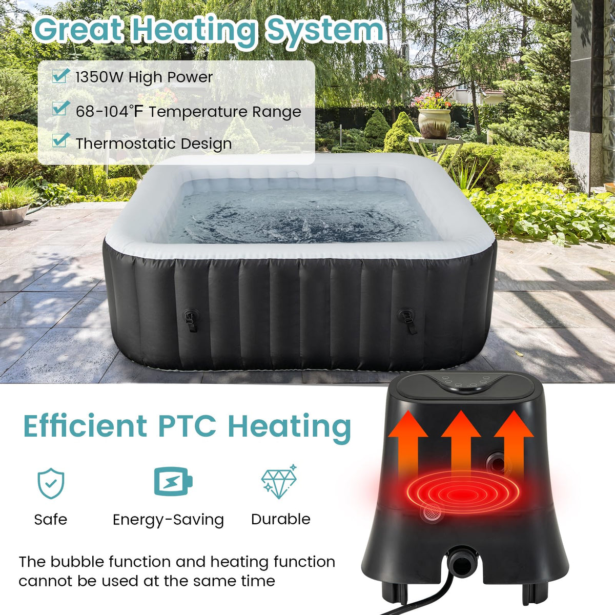 Inflatable Hot Tub, Blowup Pool Hottub, Portable Outdoor Water SPA - image 4