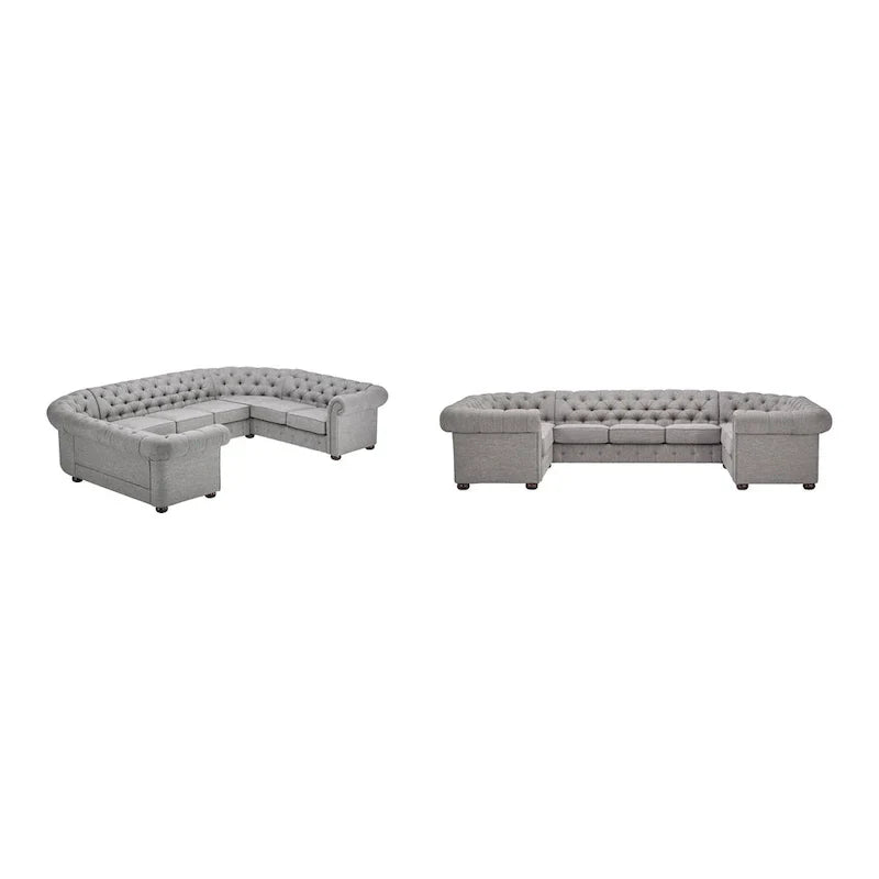 Gdansk 9-Person U-Shaped Chesterfield Sectional Sofa - image 9