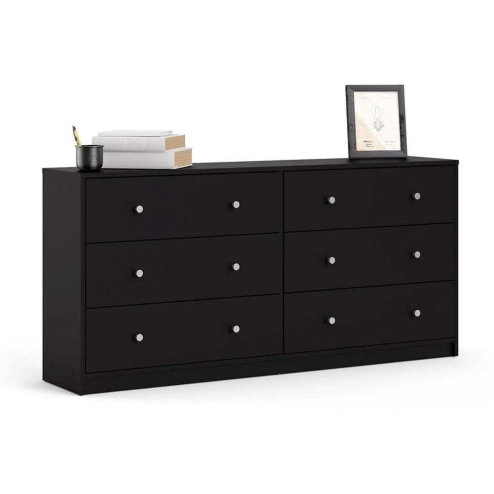 Pemberly Row 3PC Engineered Wood Dresser and Nightstands Bedroom Set in Black - image 13