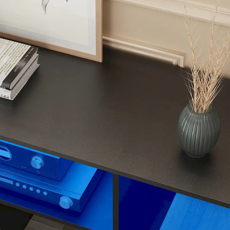 Modern Modular TV Stand with LED Lighting & Open Storage - image 26