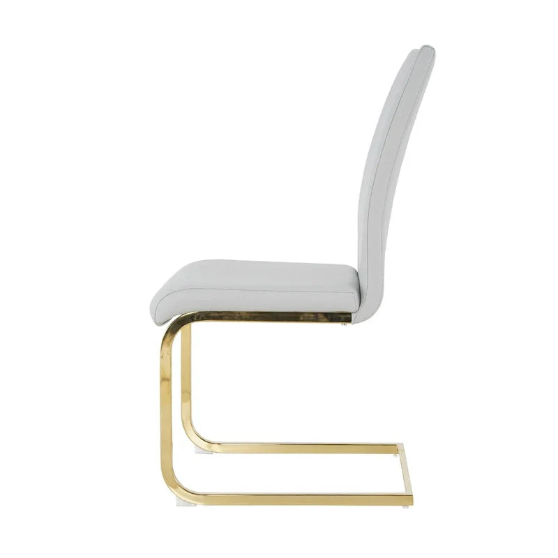 4-Piece Modern Faux Leather Dining Chair Set with Gold Metal Legs and Padded Seats - image 28