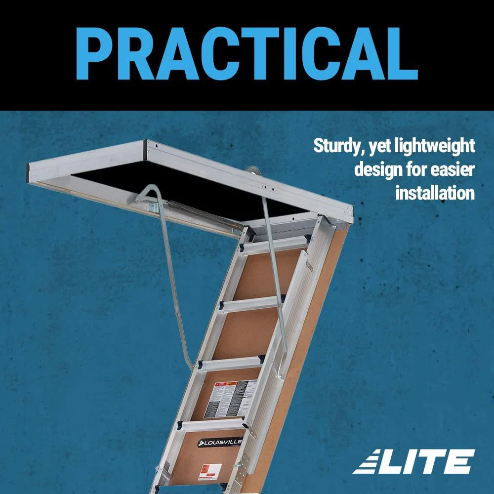 LITE 10ft Aluminum Attic Ladder, 375lb Capacity, Type IAA - image 7