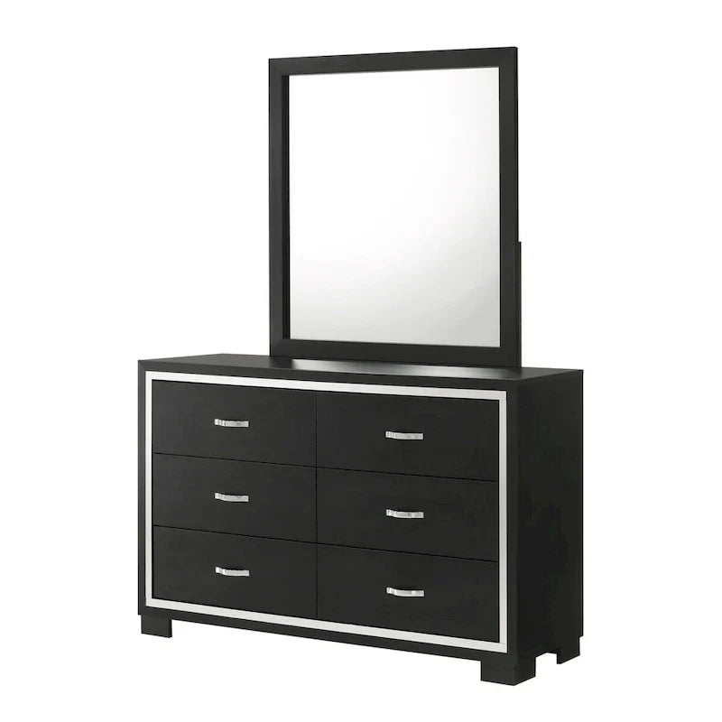 Pedro 6-Piece Black Velvet Upholstered Bedroom Collection - image 5